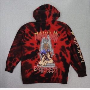 Trippie redd excitement merch rare hoodie black and red tie dye size large